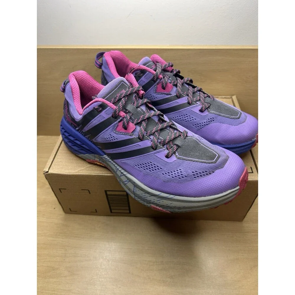 Hoka One One Women's Speedgoat 3 Purple Vibram Trial Running Shoes Size 11 - Picture 4 of 13